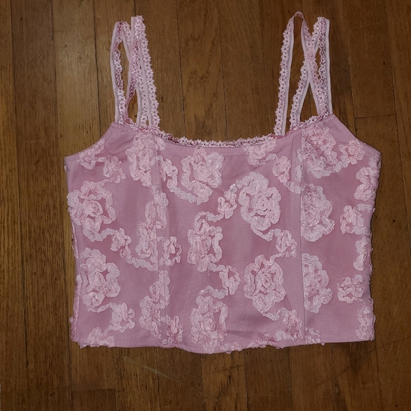 Pretty Little Thing Pink Lace Corset - Picture 1 of 11